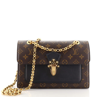 Louis Vuitton Victoire Handbag Monogram Canvas and Leather Black