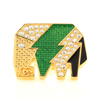 Gucci GG Elephant Ring Metal with Crystals and Enamel