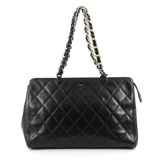 Chanel Vintage Resin Chain Zip Tote Quilted Lambskin 1882501