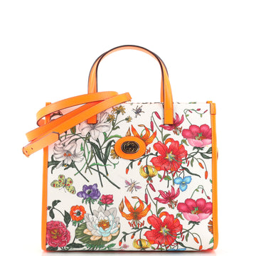 Gucci Convertible Open Tote Flora Canvas Medium