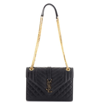 Saint Laurent Classic Monogram Envelope Satchel Mixed Matelasse Leather Medium