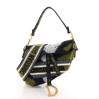 Christian Dior Saddle Bag Tie Dye Embroidered Canvas Medium