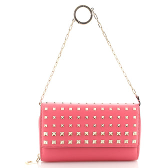 Valentino Garavani Degrade Rockstud Wallet on Chain Leather Small