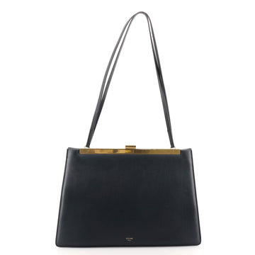 Celine Clasp Shoulder Bag Leather Medium