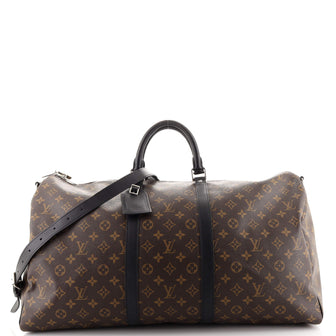 Louis Vuitton Keepall Bandouliere Bag Macassar Monogram Canvas 55