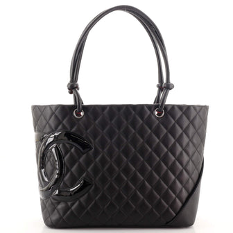 Chanel Cambon Tote Quilted Leather Large