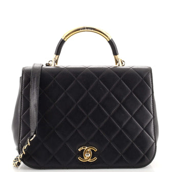 Chanel Carry Chic Flap Bag Quilted Lambskin Medium