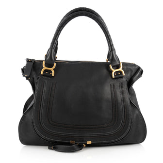 Chloe Marcie Shoulder Bag Leather Large Black