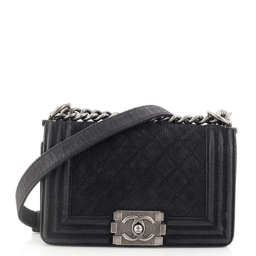 Chanel Boy Flap Bag Quilted Matte Caviar Small