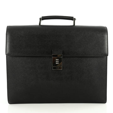 Prada Combination Lock Briefcase Saffiano Leather Black 1883801
