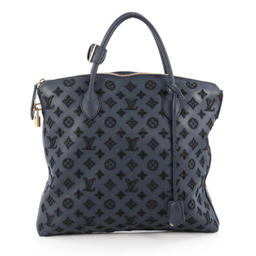 Louis Vuitton Lockit Handbag Limited Edition Monogram Addiction Rubber Vertical Blue