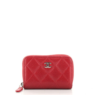 Chanel CC Zip Coin Purse Quilted Caviar Small