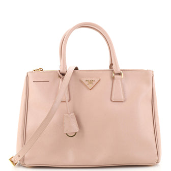 Prada Double Zip Lux Tote Saffiano Leather Medium