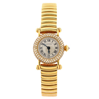 Cartier Diabolo Quartz Watch Yellow Gold with Diamond Bezel 20