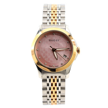 Gucci G-Timeless Quartz Watch Stainless Steel with Mother of Pearl and Diamond Markers 27