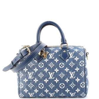 Louis Vuitton, Bags, Louis Vuitton Speedy Bandouliere Bag Monogram  Jacquard Denim 25 Blue