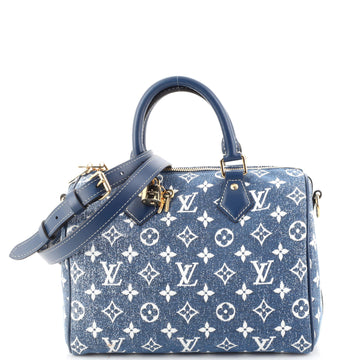 Louis Vuitton Speedy Bandouliere Bag Monogram Jacquard Denim 25