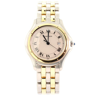 Cartier Panthere Cougar Quartz Watch Stainless Steel and Yellow Gold 32