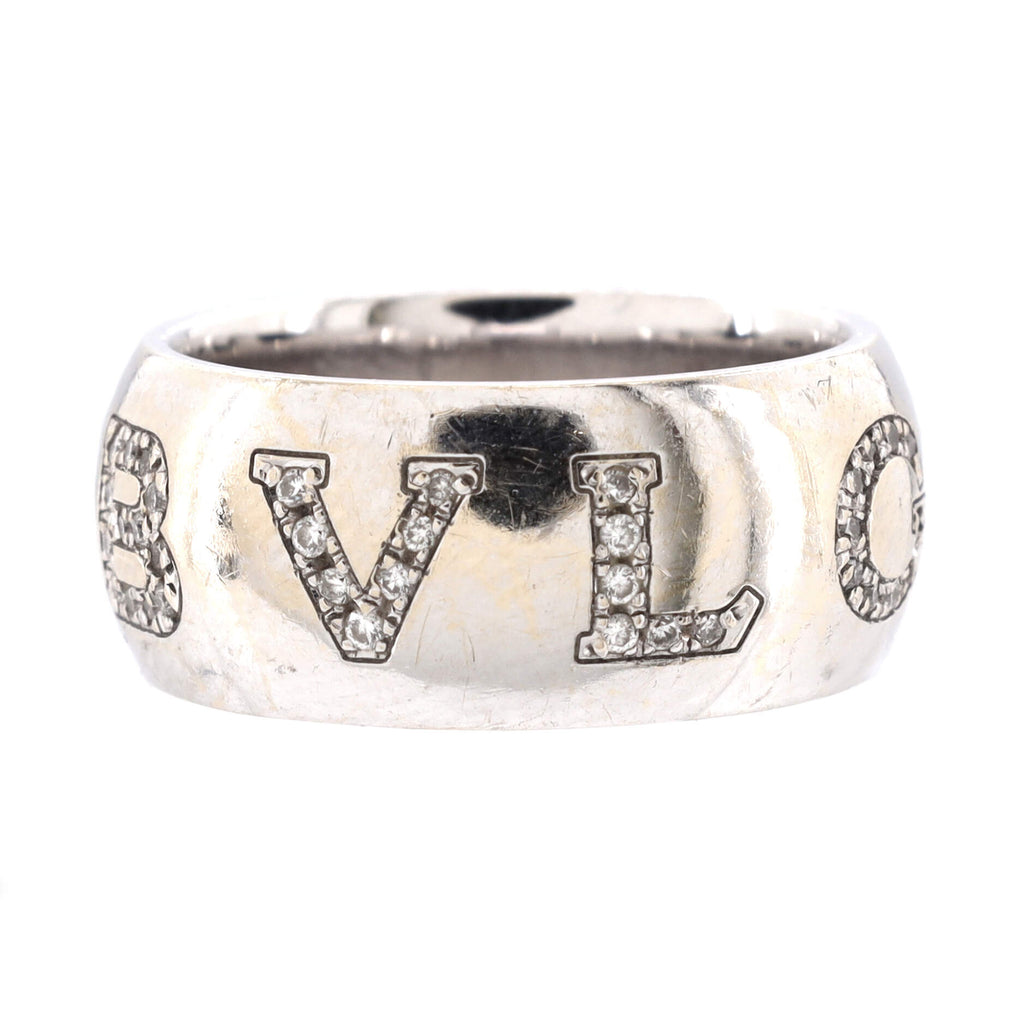 Bvlgari Monologo Ring 18K White Gold with Diamonds 188470