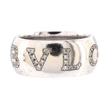Bvlgari Monologo Ring 18K White Gold with Diamonds
