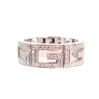 Gucci G Band Ring 18K White Gold with Diamonds