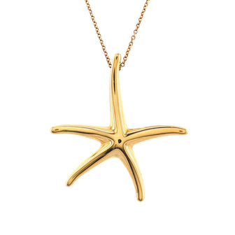 Tiffany & Co. Starfish Pendant Necklace 18K Yellow Gold Large