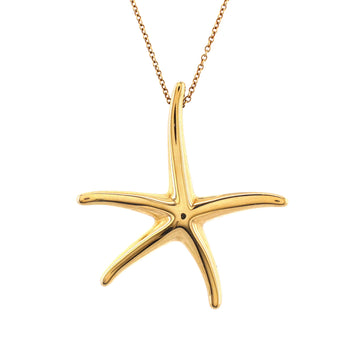 Tiffany & Co. Starfish Pendant Necklace 18K Yellow Gold Large
