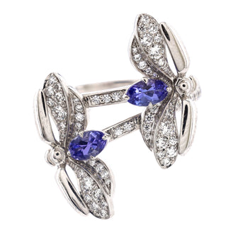 Tiffany & Co. Paper Flower Double Firefly Ring Platinum with Diamonds and Tanzanites