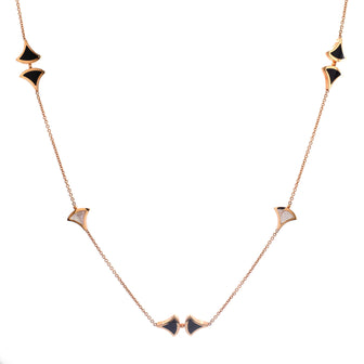Bvlgari Divas' Dream Long Necklace 18K Rose Gold with Mother of Pearl and Onyx