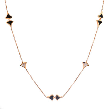 Bvlgari Divas' Dream Long Necklace 18K Rose Gold with Mother of Pearl and Onyx