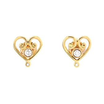 Tiffany & Co. Paloma's Venezia Goldoni Heart Stud Earrings 18K Yellow Gold and Diamonds