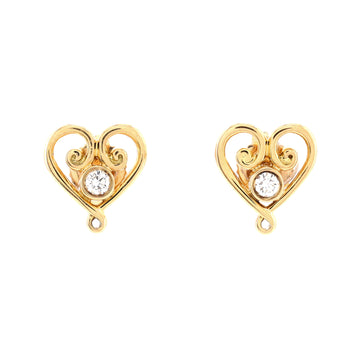 Tiffany & Co. Paloma's Venezia Goldoni Heart Stud Earrings 18K Yellow Gold and Diamonds