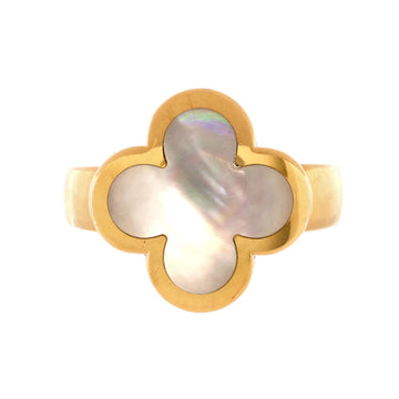 Van Cleef & Arpels Pure Alhambra Ring 18K Yellow Gold and Mother of Pearl