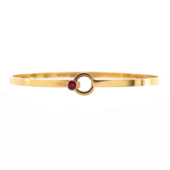 Tiffany & Co. Hook and Eye Bangle Bracelet 18K Yellow Gold with Ruby