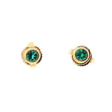 Tiffany & Co. Color By The Yard Stud Earrings 18K Yellow Gold with Emeralds 0.14CT