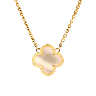 Van Cleef & Arpels Pure Alhambra Pendant Necklace 18K Yellow Gold and Mother of Pearl