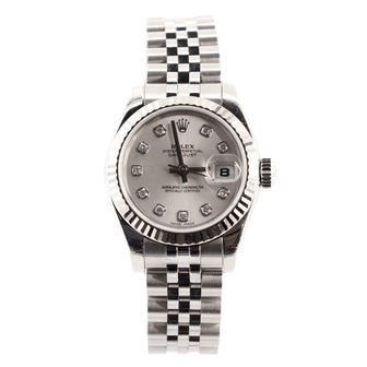 Rolex Oyster Perpetual Datejust Automatic Watch Stainless Steel and White Gold with Diamond Markers 26
