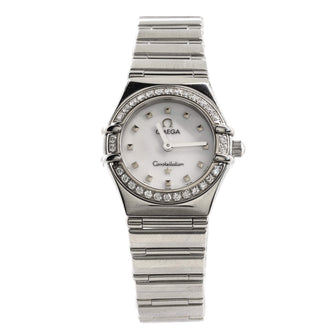 Omega Constellation My Choice Quartz Watch Stainless Steel with Diamond Bezel and Mother of Pearl 22