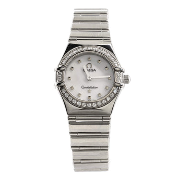 Omega Constellation My Choice Quartz Watch Stainless Steel with Diamond Bezel and Mother of Pearl 22
