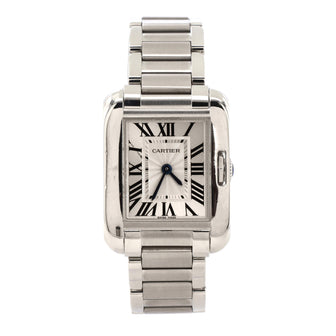 Cartier Tank Anglaise Quartz Watch Stainless Steel 23