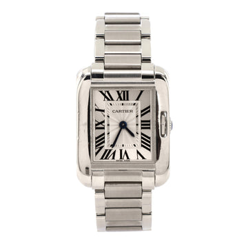 Cartier Tank Anglaise Quartz Watch Stainless Steel 23