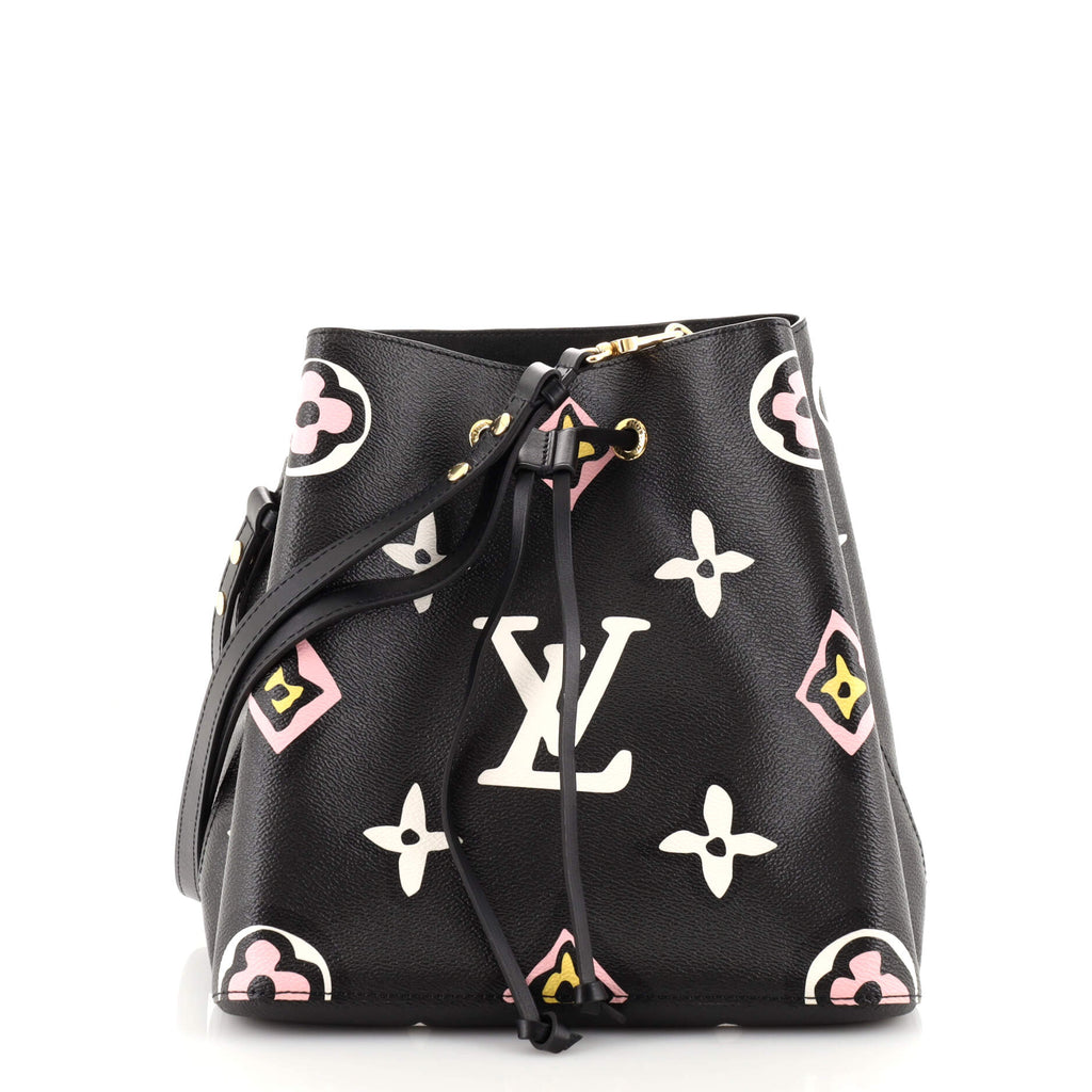 Louis Vuitton Neo Noe MM Black Bucket Bag Wild at Heart Giant