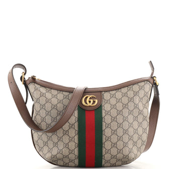 Gucci Ophidia Half Moon Hobo GG Coated Canvas Small