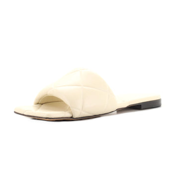 Bottega Veneta Women's Rubber Lido Flat Sandals Quilted Embossed Leather