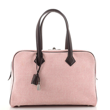 Hermes Victoria II Bag Toile with Leather 35