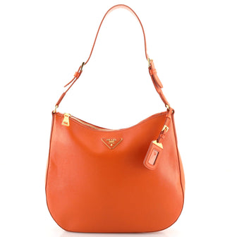 Prada Lux Zip Hobo Saffiano Leather Medium