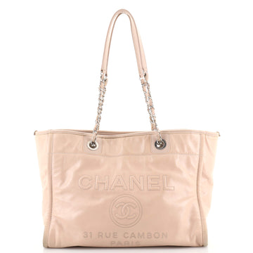 Chanel Deauville Tote Glazed Calfskin Small