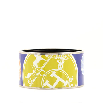 Hermes Bangle Bracelet Printed Enamel Extra Wide