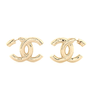 Chanel Classic CC Dangle Hoop Earrings Metal Large
