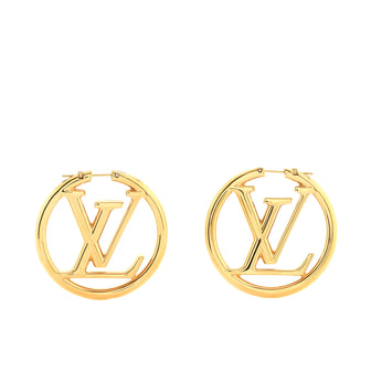 Louis Vuitton Louise Hoop Earrings Metal GM Gold 1885808